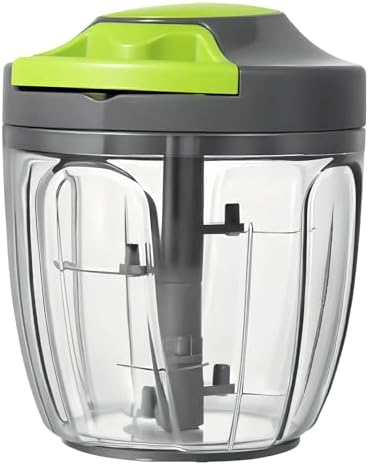 Manual Food Processor & Vegetable Chopper, Hand Pull String Garlic Mincer Onion by MAMICOOKER