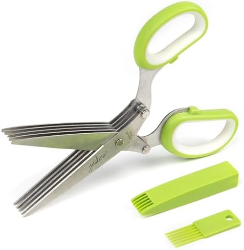 Jenaluca 5-Blade Herb Scissors, Stainless Steel Kitchen Shears by Jenaluca