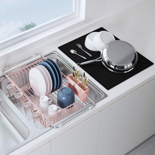 JASIWAY Pink Dish Drying Rack in Sink by JASIWAY
