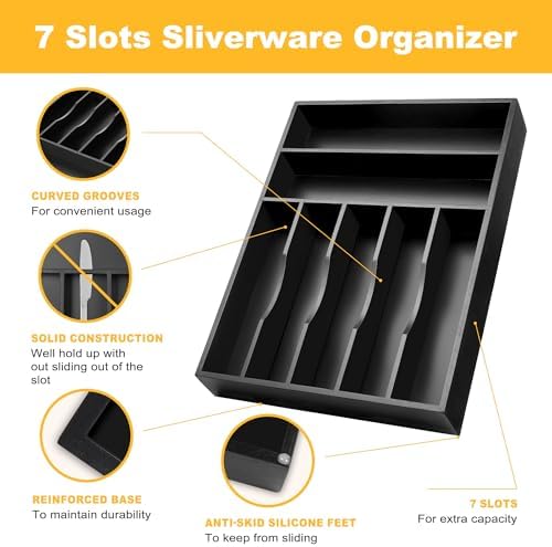 Kitchen Bamboo Silverware Organizer, Kitchen Drawer Organizer - Image 6