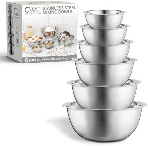 COOK WITH COLOR Stainless Steel Mixing Bowls Set by CookwithColor