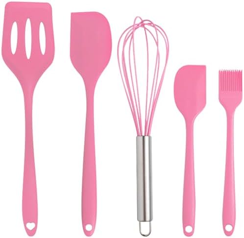Silicone Spatula Set 5 Pieces Heat Resistant Non-Stick Rubber Spatulas by INVODA