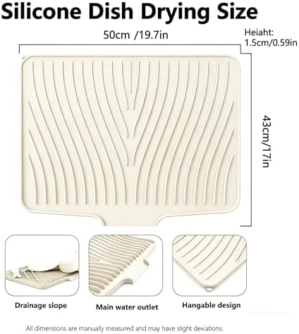 EBIGIC Silicone Dish Drying Mat, 19.7"*17"Dish Drying Pad, Kitchen Accessories - Image 2