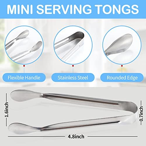 18PCS Mini Tongs for Appetizers, 5Inch Serving Tongs, Ice Tong Appetizer Tong - Image 2