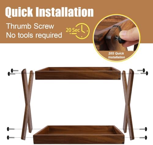 2 Tier Wood Countertop Organizer Shelf - Image 2