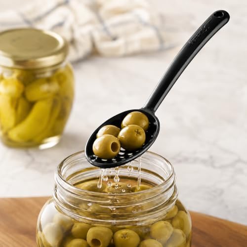 Olive and Pickle Spoon Set of 4, 7-Inch Small Slotted Serving Utensils - Image 2