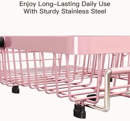 MAJALiS Pink Expandable Dish Drying Rack Over The Sink - Image 5