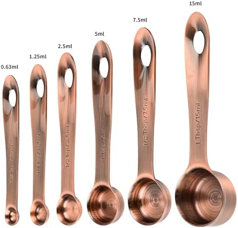 Copper Measuring Cups and Spoons Set, Stainless Steel Measuring Cups and Spoons - Image 5