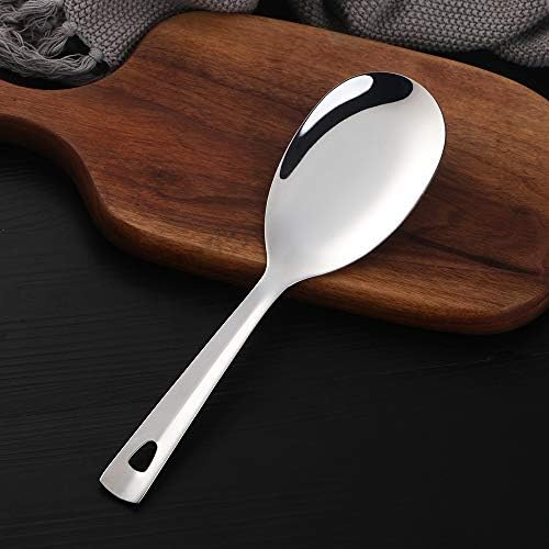 6 Pcs Silver Salad Spoon, Stainless Steel Titanium Plated Salad Servers Set - Image 3