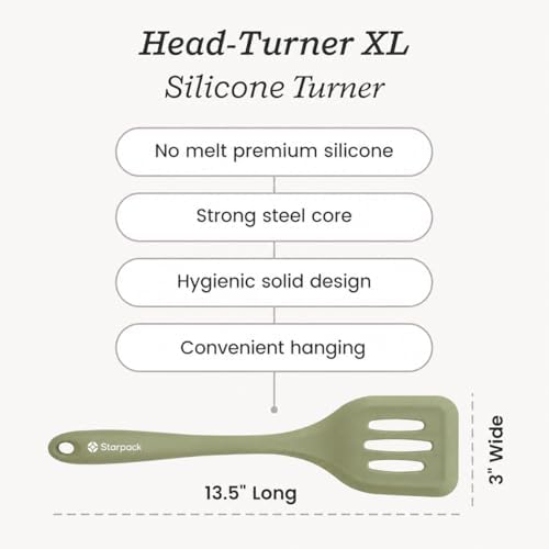 Starpack 'Head Turner' XL Premium Silicone Turner and Slotted Spatula 13.5" - Image 4