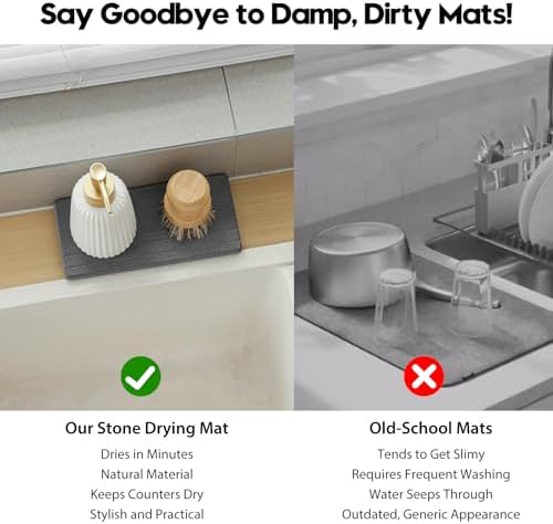 3 Pack Diatomite Stone Sink Tray, Water Absorbing Mat - Image 4