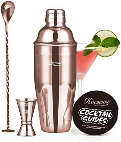 KITESSENSU Cocktail Shaker Set, Stainless Steel Bartending Kit by KITESSENSU