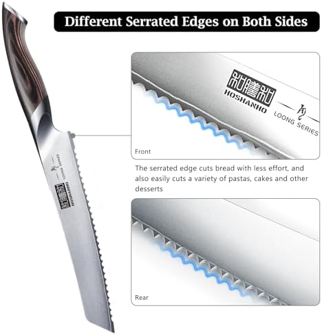 HOSHANHO Bread Knife 8 inch, Ultra Sharp Japanese Serrated Bread Knife - Image 3