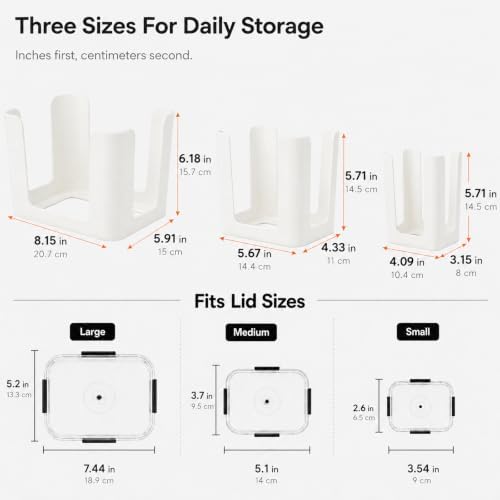 Lid Organizer for Brilliance Nap-on Lid, Fits 4.7 & 3.2 Cup, 1.3 Cup, 0.5 Cup - Image 2