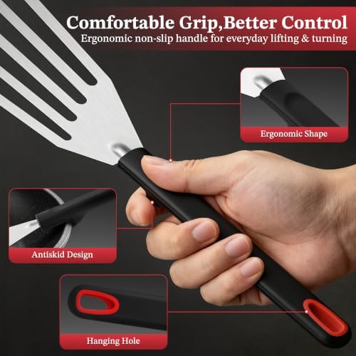 2Pcs Silicone Fish Spatula for Nonstick Cookware, Slotted Turner for Cooking - Image 6
