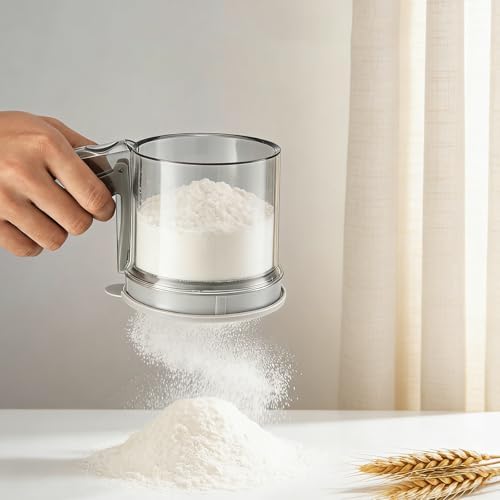 3 Cup Flour Sifter, Sifter for Baking Sifter Handheld Baking Sieve Food-Grade - Image 5