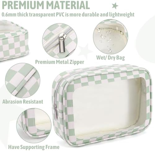 YOPCDJ 3PCS Clear Toiletry Bag, TSA Approved Travel Makeup Pouch - Image 4