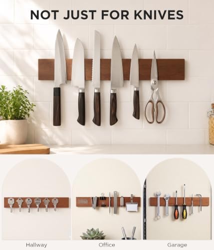 Magnetic Knife Strip 16″, One-Piece Solid Magnetic Knife Holder - Image 6