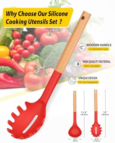 BUNDLEPRO Silicone Soup Ladle and Pasta Spoon Set - Image 2