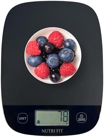 NUTRI FIT Food Scale Kitchen Scales Digital Weight Grams & Ounces Black by NUTRIFIT
