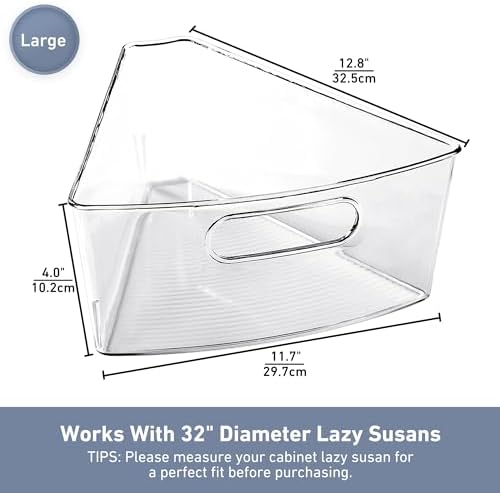 Leeden Lazy Susan Cabinet Organizer, 1/8 Wedge Bins - Image 2