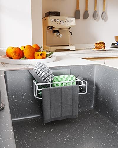 HapiRm Sponge Holder for Kitchen Sink, No Drill Kitchen Sink Caddy Organizer - Image 7