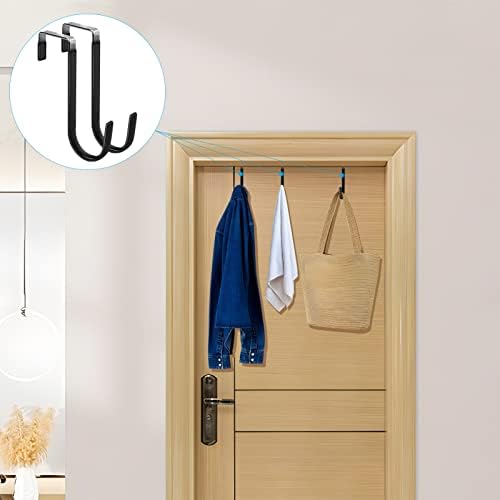 FYY Over the Door Hooks, Single-Hanger 6 Pack, Fits Doors 1 3/8" Black - Image 6