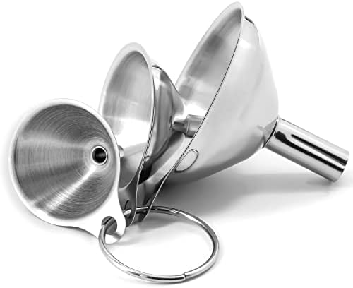 Anaeat Stainless Steel Mini Kitchen Funnel Set, 3 Pack Durable Metal Filling by Anaeat