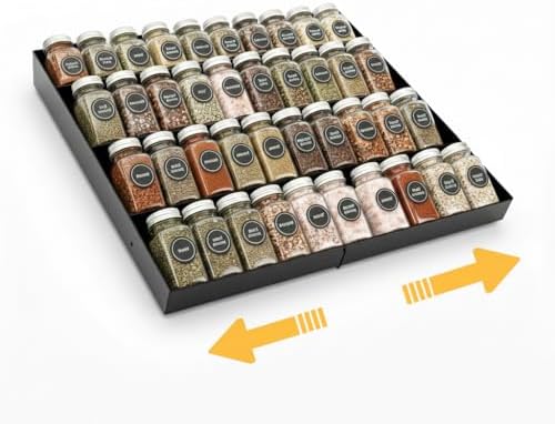 GOENDR Metal Spice Drawer Organizer, 4-Tier Spice Rack by GOENDR