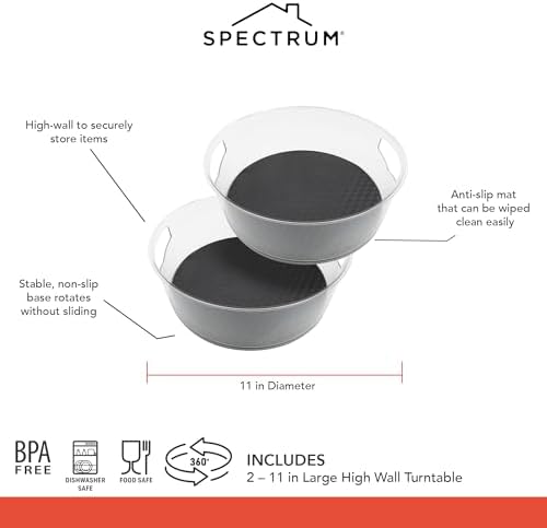 Spectrum Extra Large High Wall Turntable 12.25 in Pack of 2 Charcoal Gray XL - Image 6