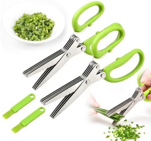 Multipurpose 5 Blade Herb Scissors Kitchen Herbs Shears Cutter Set by FANSUIT