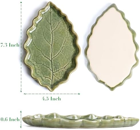 Ceramic Spoon Rest for Stove Top Cute Leaf Spoon Rest for Kitchen Counter - Image 4
