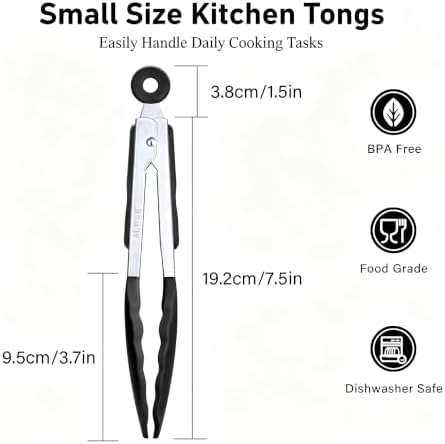7 Inch Silicone Kitchen Tongs, Heat Resistant Cooking Utensils - Image 3
