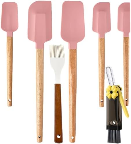 7 Piece Silicone Spatula Set, Food Grade Rubber Spatula Set by Unknown