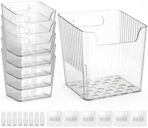Wall Mount Organizer, 8 Hooks and 6 Pack Cabinet Door Storage Bins, by LiveNaturallyLiveLosape