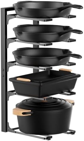 MUDEELA Pot and Pan Organizer Under Cabinet 20.87", 5-Tier Pot Rack, 1 Pack by MUDEELA