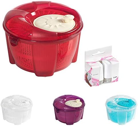 Mabel Home Salad Spinner, Salad Tosser and Mixer, 5 Quart, Vegetable Spinner by Mabel+Home