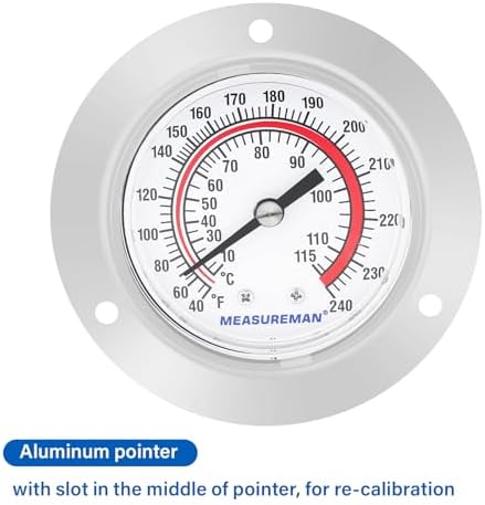 MEASUREMAN Vapor Capillary Flanged Panel Mount Refrigeration Thermometer - Image 4