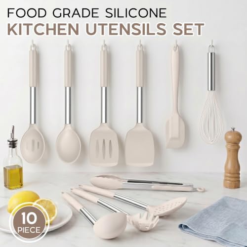Onader Silicone Kitchen Utensils Set of 10, Cooking Utensils - Image 3