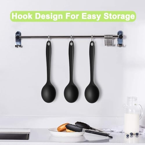 Beieverluck 6 Pack Large Silicone Cooking Spoons 10.8'' Heat Resistant Kitchen - Image 3