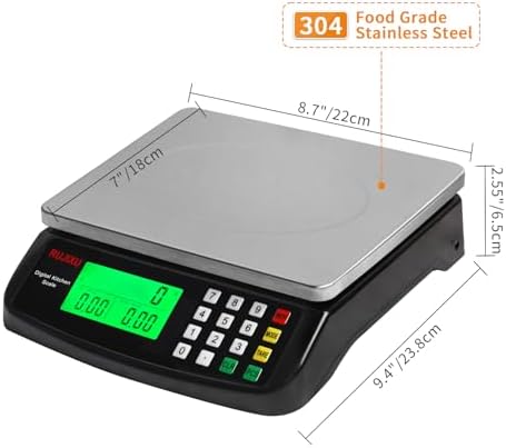 Large Digital Kitchen Scale Black 30kg/66lb Commercial Food Scale Stainless - Image 2