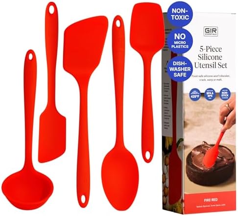 GIR: 5-Piece Silicone Essentials Kitchen Utensils Set – Fire Red by GIRGetItRight