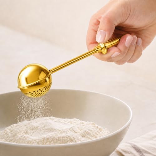 Flour Sifter for Baking Bread 304 Stainless Steel One-Hand Duster Wand Spring - Image 5