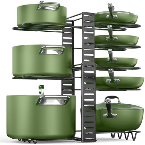 MUDEELA 8-Tier Adjustable Pots and Pans Organizer Rack under Cabinet by MUDEELA