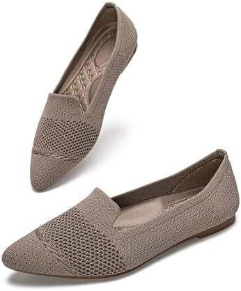 HONHOLD Women's Pointed Toe Flats Breathable Knit Ballet Flats by Honhold