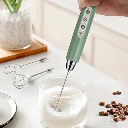 Milk Frother Wand Rechargeable Handheld Electric Whisk 3 Speed Adjustable by Sakgos