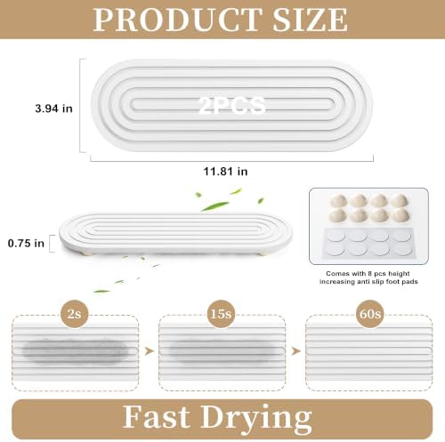 2-Pack Large Size Water Absorbing Stone Sink Caddy & Coaster - Image 2