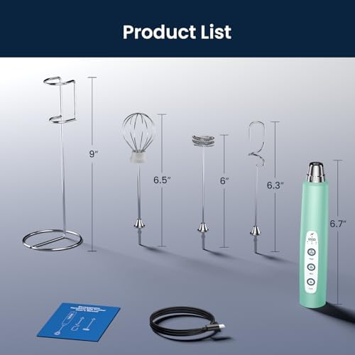 Milk Frother Wand Rechargeable Handheld Electric Whisk 3 Speed Adjustable - Image 6