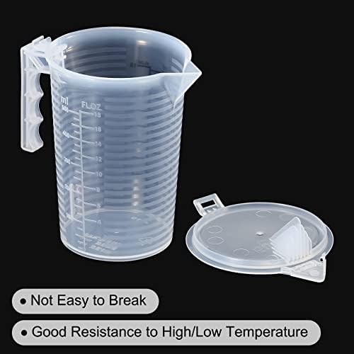PATIKIL Graduated Beaker, 2 Pack 500ml PP Plastic Liquid Measuring Cup Double - Image 4