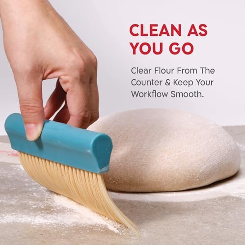 KneadAce Dough Scraper & Baker’s Brush.Stainless Steel Bench Scraper & Flour - Image 6